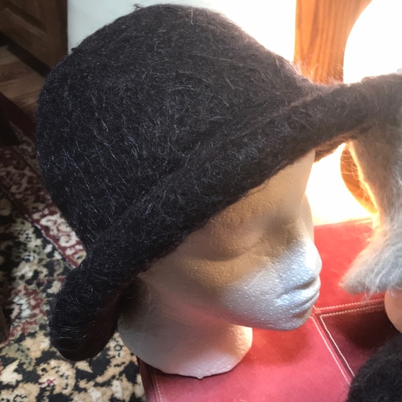 Handmade felted wool and mohair brimmed hat - Picture 2 of 4